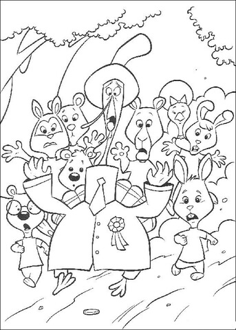 Animals Are Escaping An Alien Invasion Coloring Page